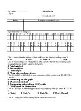 Bài kiểm tra 1 tiết môn Lịch sử Lớp 9